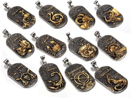 Astrology Zodiac Signs Symbols Gold Plated Pendants and Neclases For Men and Women Fashion