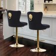 Designer luxury Velvet Upholstered  Bar Chairs With a Lion s Head Pull Ring Set Of Two Online Sale