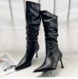 Cassia Stacked Premium Leather Boots Fashion