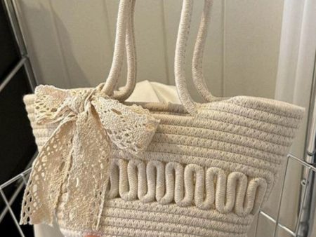 Delson Crochet Summer Bag with Bow Online now