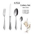 Silver Plated Flatware Set Dishwasher Safe Cutlery Antique Silverware For Discount