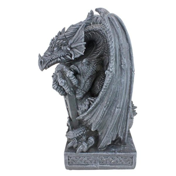 Arthurian Medieval Dragon Garden Statue With Shield By Artist Gary Chang Sale