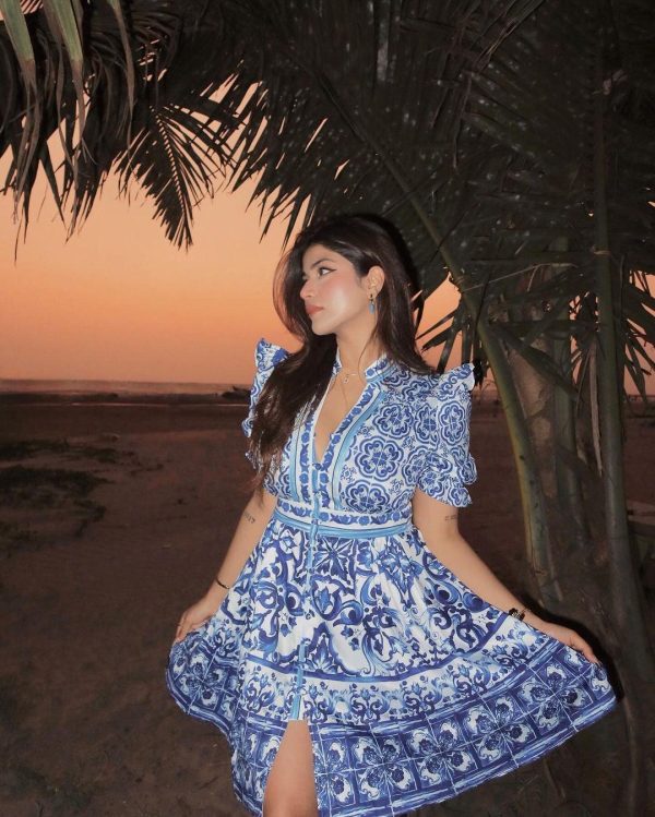 Bologna Porcelain Summer Vintage Dress Hot on Sale