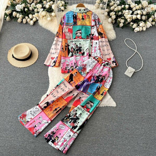 Cartoon Abstract Coord Set Hot on Sale