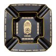 Luxury Style Hand Made Large Designer Cigars Sigarette Gold Plated Black Ashtray By Lubinski Discount