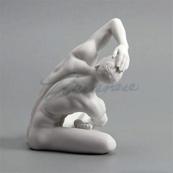 Modern Art Series Nude Male Yoga Gymnastics Ceramic Statue Abstract Naked Body Art Sculpture For Discount