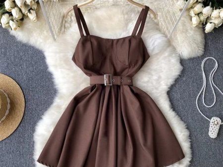 Elizabeth Brown skater dress with belt Online Sale