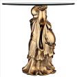 Feng Shui Decoration Jolly Hotei Buddha Glass-Topped Sculptural Table For Sale