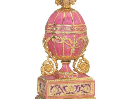 Easter Imperial Romanov Style  Pink Rose Enameled  Egg Katrina Supply