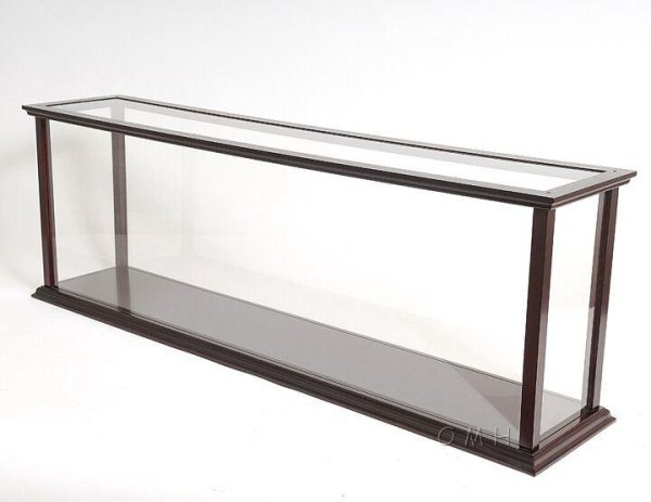 Display Case Large Wood with Plexiglass Panels Table Top Cabinet for Ocean Liner, Cruise Ship Models Cheap