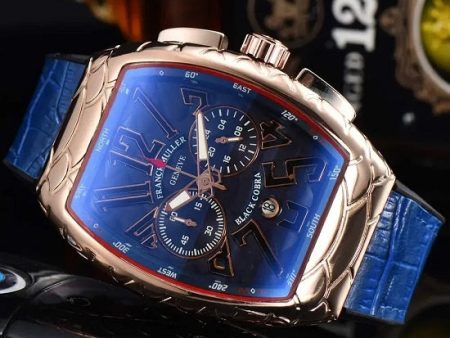 Mens FRANCK MULLER Black Cobra Swiss Geneva Style High Quality Multifunction Chronograph Sports Quartz Watch Sale