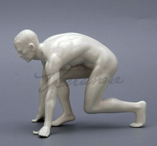 Modern Art Series Nude Male Sprinter Ceramic Statue Abstract Naked Body Art Sculpture Online