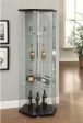 Private Collection Corner Glass Wine and Liquor Bar Cabinet Hexagon Shaped Display with Glass Doors Shelfs Discount