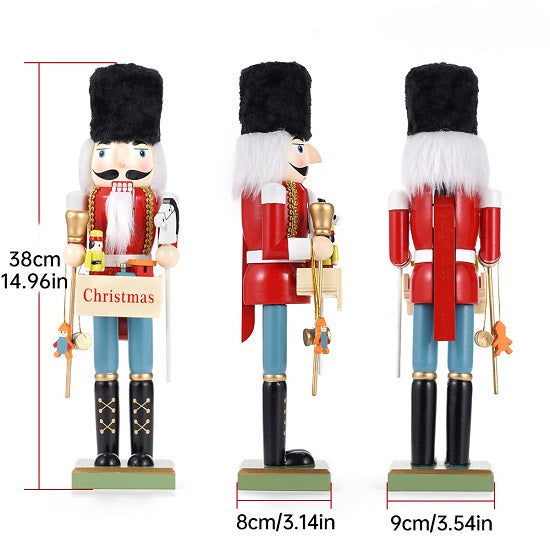 Christmass Chef Nutcracker Soldier With Christmass Sign Large Wood Statues Figurines Discount