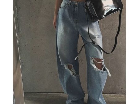 Mocha Cropped Statement Denim Jeans For Cheap