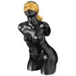 Blind Justice Torso Sculptures in Faux Ebony and Gold By artist Evelyn Myers Hartley on Sale