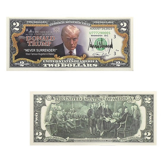 President Donald Trump  Historic United States Money Two Dollars Paper Banknotes Collection Decorative Gift For Sale