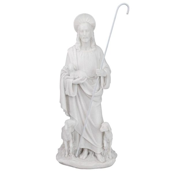 Jesus Crist Good Shepherd Bonded Marble Statue By Artist Carlo Bronti Online