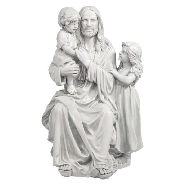 Jesus Christ Loves the Little Children Garden Sculpture By Artist Carlo Bronti Fashion