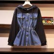 Denim Hooded Sweatshirt Fashion