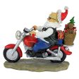 Christmas Santa Biker With Gifts Desktop Statue For Sale