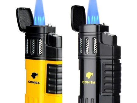 Private Collection COHIBA  Cigar 4 Torch Lighter Windproof Spray Flame Inflatable For Sale