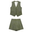 Carter Linen Coord Set in Olive Online