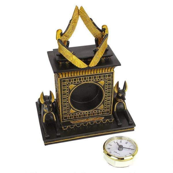 Egyptian Temple of God Anubis Sculptural  Desktop Clock Cheap