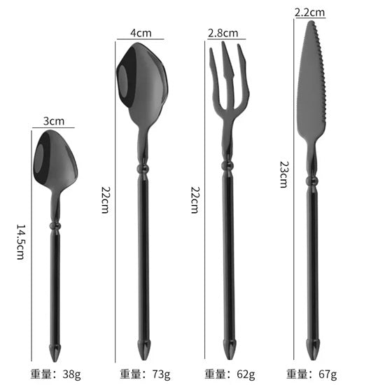 Upscale Elegant Cutlery Set 304 Stainless Steel 4 pic Set Household Dinnerware Online Hot Sale