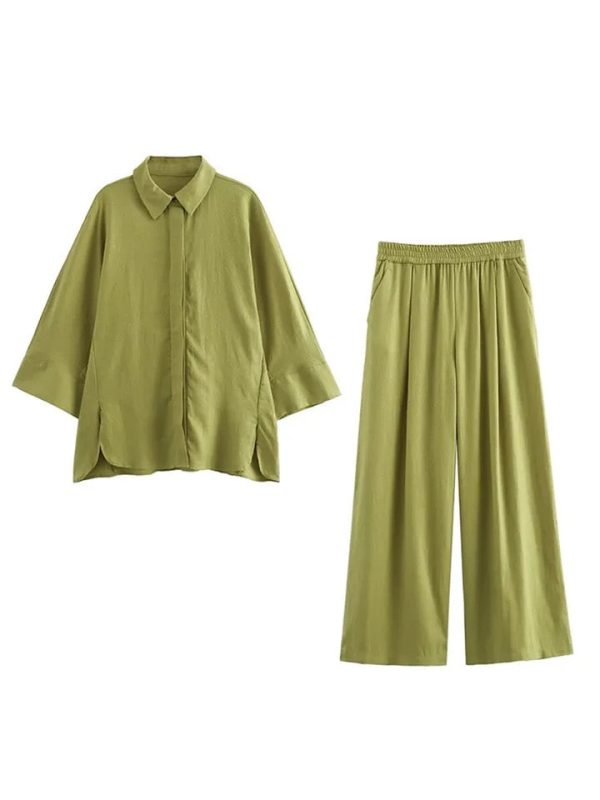 Bizo Summer 2 Pc Coord Set in Green Cheap