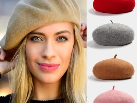 Woolen Soft Felt Beret Hats Discount