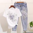 Brisket Embellished Set of Top and Denims Fashion