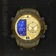 Mens Top Brand Newest Design Multi-function Chronograph Tachymeter Quartz Alarm Digital Waterproof Luminous  Gold Gold Watch Online Hot Sale