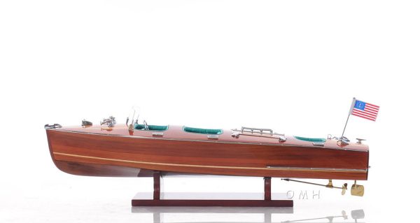 Chris Craft Triple Cockpit Medium Boat Wood Model Speedboat Ship Assembled Online Sale