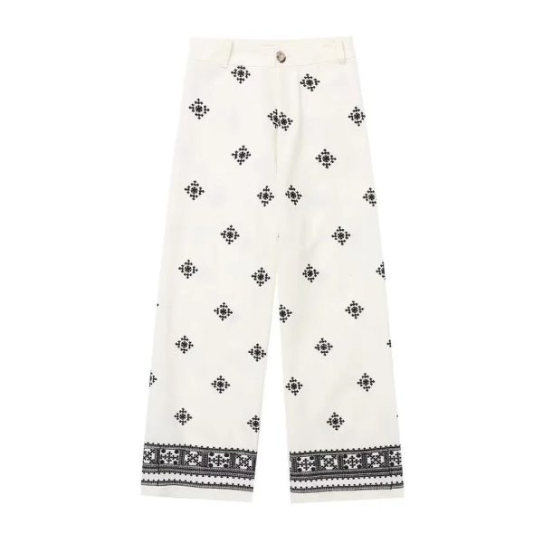 Desko Wide Leg Linen Boho Pants Hot on Sale