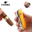 Private Collection COHIBA Lighter Metal 3 Jet Torch Lighter with Sharp Lighter Cigar Cutter Cheap