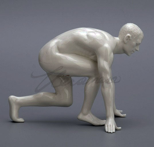 Modern Art Series Nude Male Sprinter Ceramic Statue Abstract Naked Body Art Sculpture Online