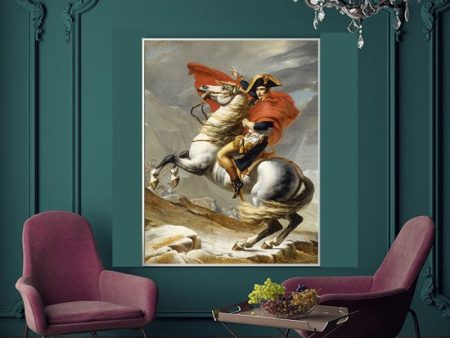 Napoleon Crosses the Alps, 1805 Oil Painting Wall Canvans Art By artist Jacques-Louis David (1748-1825) Online Sale