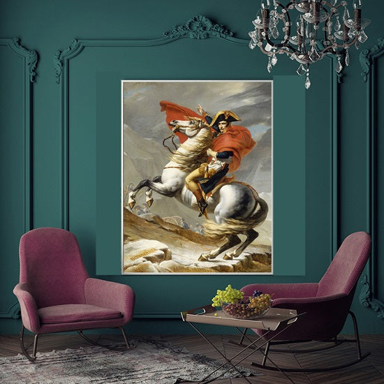 Napoleon Crosses the Alps, 1805 Oil Painting Wall Canvans Art By artist Jacques-Louis David (1748-1825) Online Sale