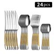 Star Diamond Steak Collection Elegant Glossy Stainless Steel Dinnerware 24 pc Set Delicate Cutlery Tableware on Sale