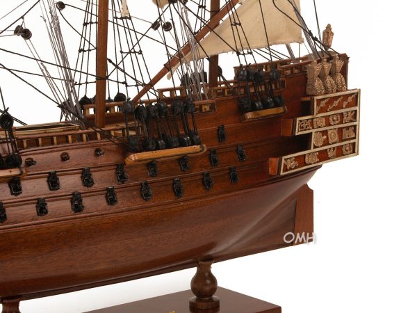 HMS Sovereign Of The Seas Tall Ship Small  Wood Model Sailboat Assembled For Sale