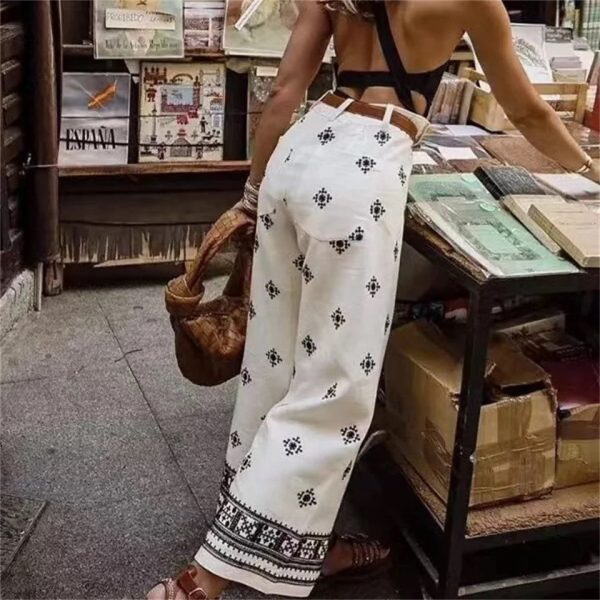 Desko Wide Leg Linen Boho Pants Hot on Sale