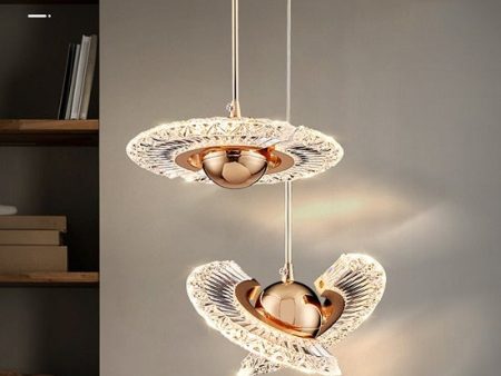 Modern Butterfly Star Rotating Pendant LED Ceiling Lighting  Fixture on Sale