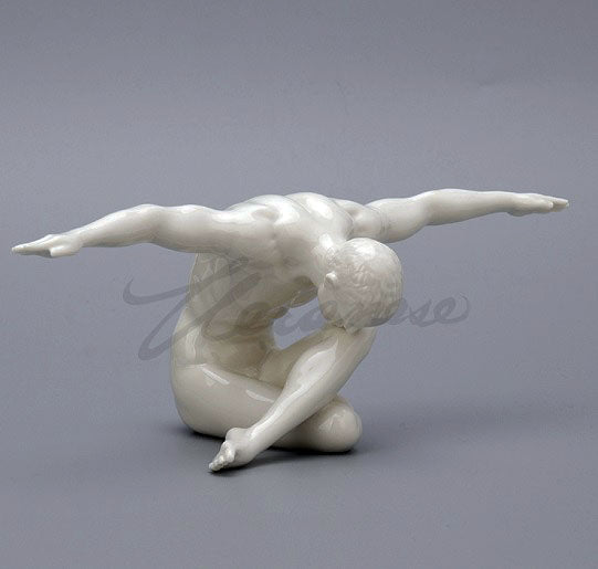 Modern Art Series Nude Male Fly Away Ceramic Statue Abstract Naked Body Art Sculpture For Sale