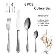 Silver Plated Flatware Set Dishwasher Safe Cutlery Antique Silverware For Discount