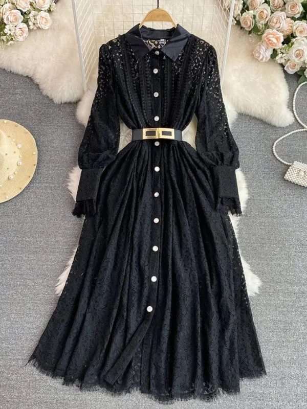 Black Haven Lace Detailed Maxi Dress on Sale