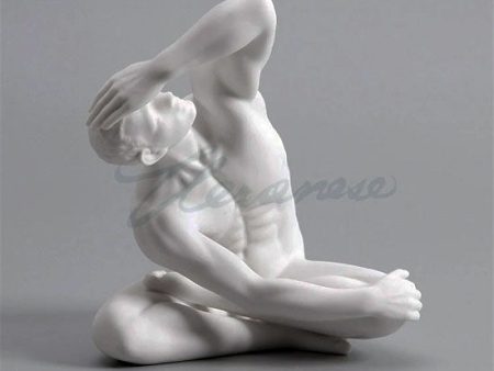 Modern Art Series Nude Male Yoga Gymnastics Ceramic Statue Abstract Naked Body Art Sculpture For Discount