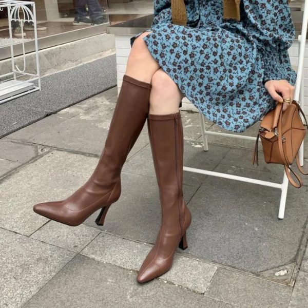 Blythe Pointed Leather Boots Hot on Sale