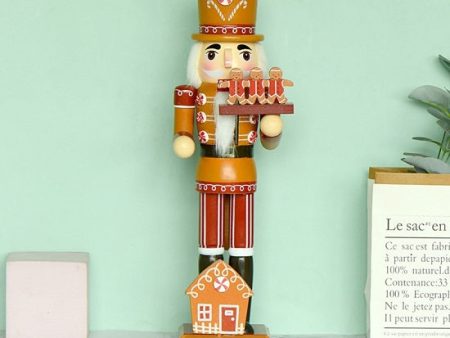 Christmass Gingerbread House Chef Nutcracker Soldier Large Wood Statues Figurines Online Sale