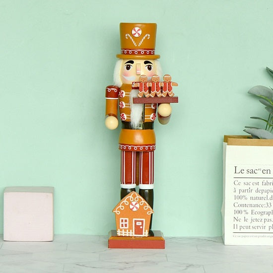 Christmass Gingerbread House Chef Nutcracker Soldier Large Wood Statues Figurines Online Sale